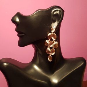 Rose Gold Color Earrings with Rhinestone
